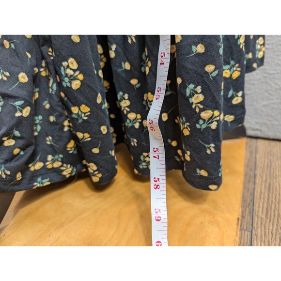 Ninexis Maxi Dress Women's Plus 1X Black Ruffle Floral Cottagecore Maternity NWT - Picture 8 of 11